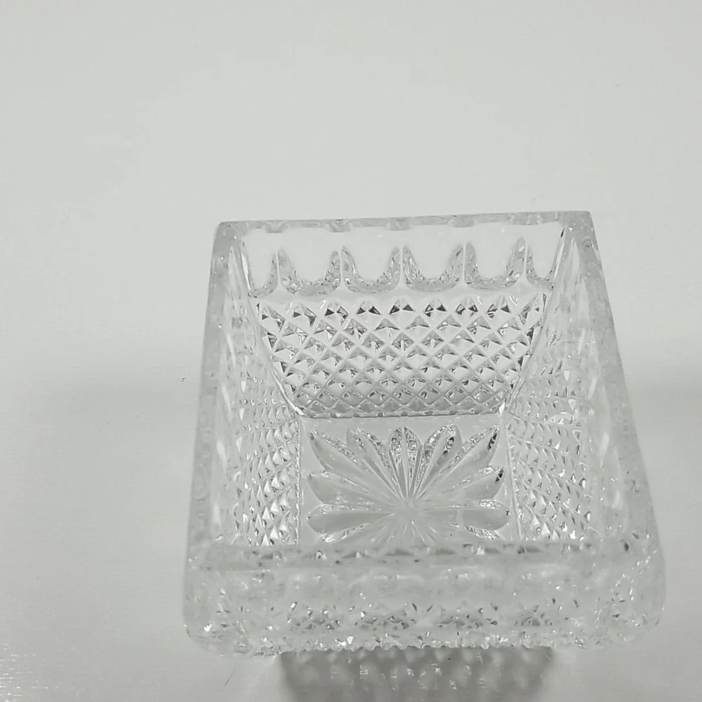 Vintage Clear Cut Lead Crystal Sugar, Jam or Jelly Bowl with Lid